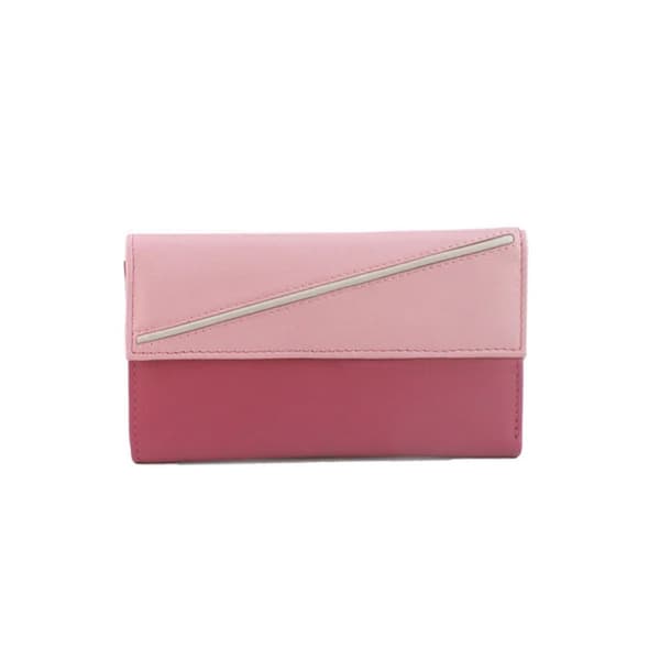 Eastern Counties Leather Andria Colour Block Leather Purse Pink/Blue/Ivory One Size