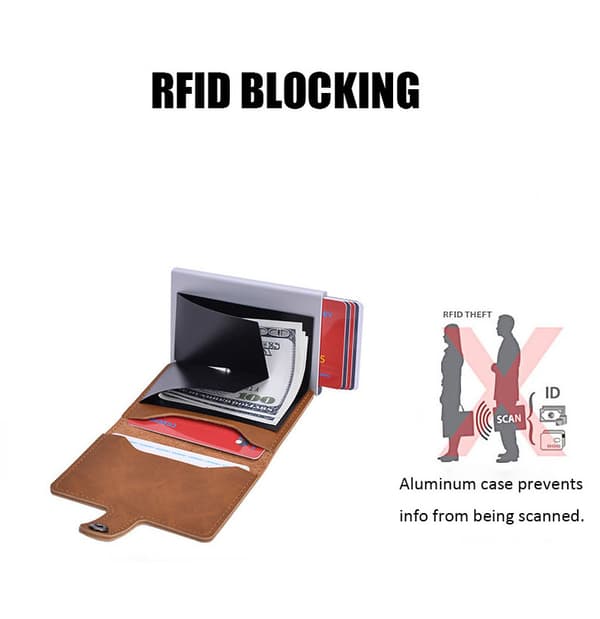 RFID & NFC skydd Plånbok Korthållare Sedelfack 5st Kort