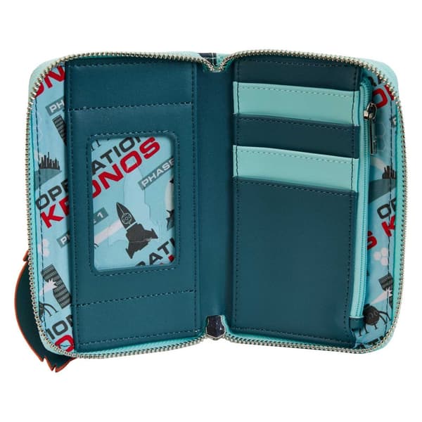 Loungefly Disney Purse Pixar Moments Incredibles Syndrome Blue Zip Around One Size