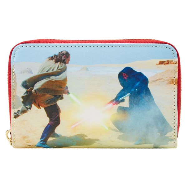 Loungefly Star Wars Zip Around Purse Phantom Menace Scenes Official Red One Size