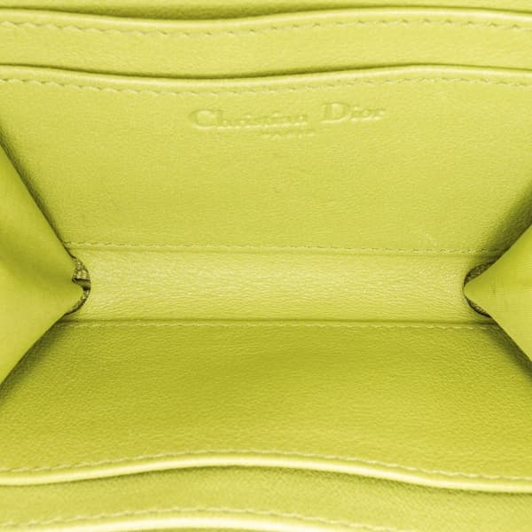 Pre-owned Dior Lady Dior Coin Purse Yellow