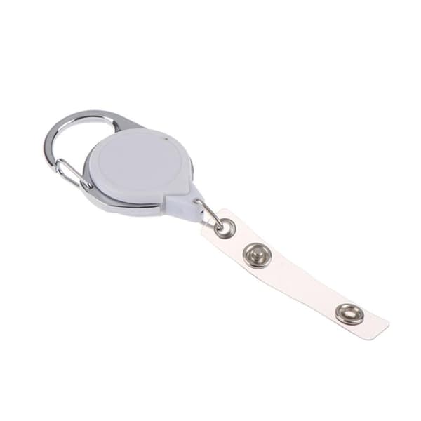 Hvid Lanyard - Udtrækkeligt Adgangskort / Nøglering - Yo-yo Funktion