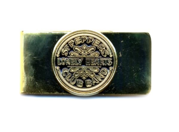 The Beatles Money Clip Sgt Pepper Band Logo Black & Gold Official Metal One Size