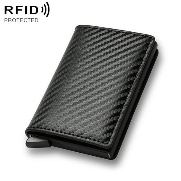 PopUp-lompakko RFID-suojalla, svart hiilikuitua