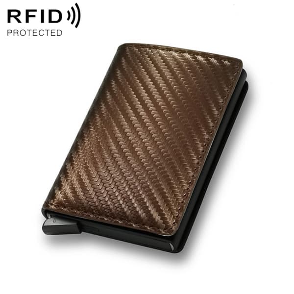 PopUp-lompakko RFID-suojauksella Pronssi Hiilikuitu
