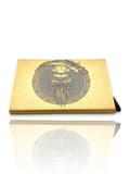 Miniatyrbild 1 av 3: Minimalistisk guld kreditkortshållare dödskalle skägg - hållbar kortplånbok för viktiga kort