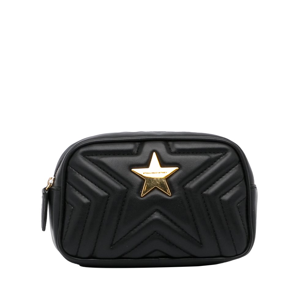 Pre-owned Stella McCartney Quilted Star Pouch Black Product Image