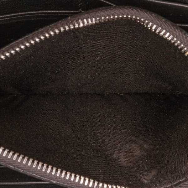 Pre-owned Valentino Studded Zip Around Wallet Black