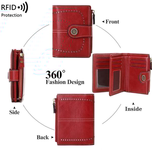 INF PU Retro Tri-Fold kort RFID-blockerande korthållare