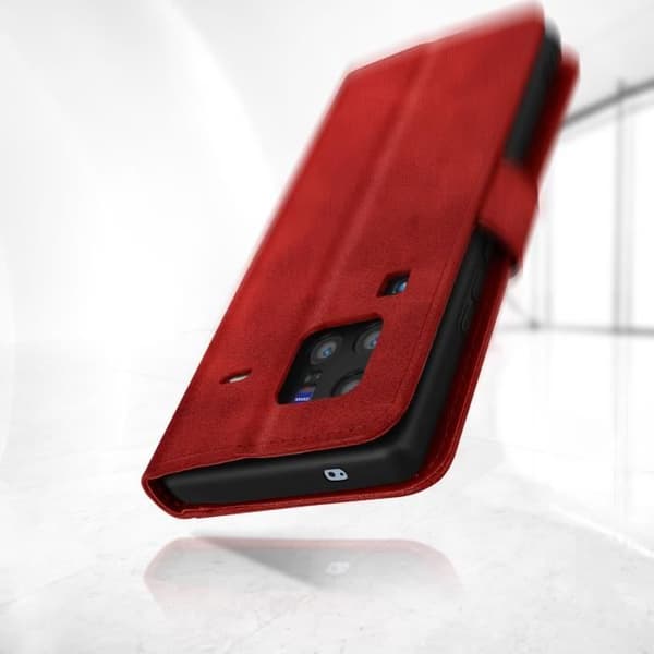 Vivo X80 Pro Plånboksfodral AVIZAR - Röd - Videosupportfunktion