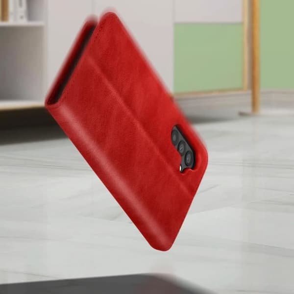 Fodral till Galaxy A34 5G - AVIZAR - Plånbok och videohållare - RFID-blockering - Röd