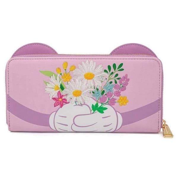 Plånbok - Loungefly - Disney Minnie Holding Flowers - Mjuk - 15x10cm - Dam