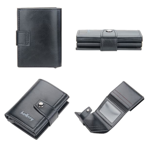 Kortholder med RFID-beskyttelse & seddelrum - Sort
