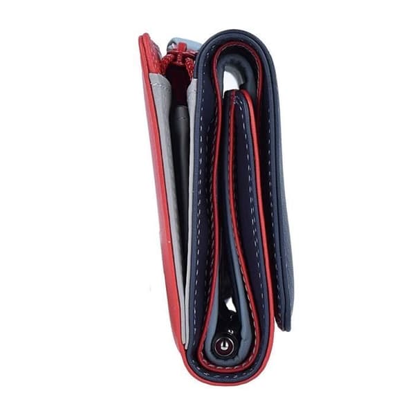mywalit Medium Tri-fold läderplånbok 14 cm - Färg Blå - MYWALIT varumärke - Färgglad och unik design