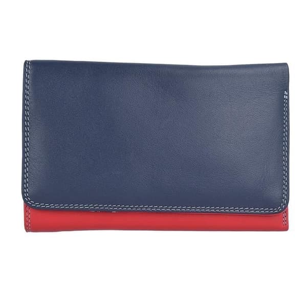 mywalit Medium Tri-fold läderplånbok 14 cm - Färg Blå - MYWALIT varumärke - Färgglad och unik design