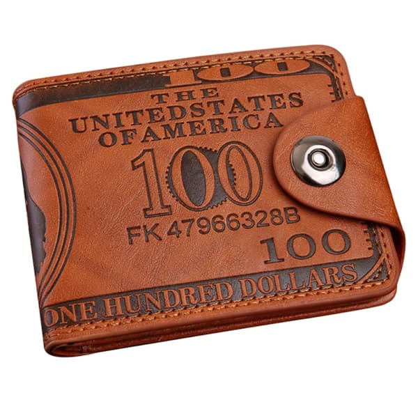Plånbok Börs 100 dollar sedel Pengar Bifold korthållare - Brun