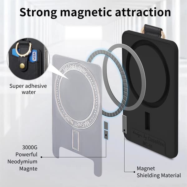 INF Magnetisk kortholder med justerbar standringholder til iPhone
