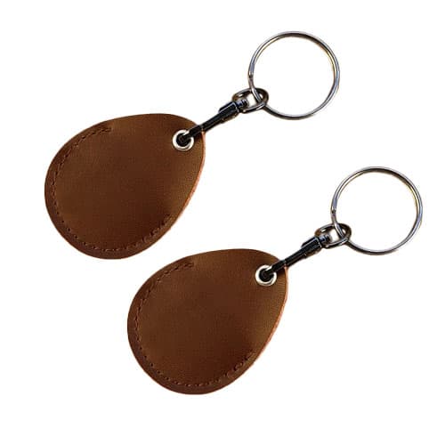 Läder Access Card Tag, Nyckelring Tag Nyckelringar