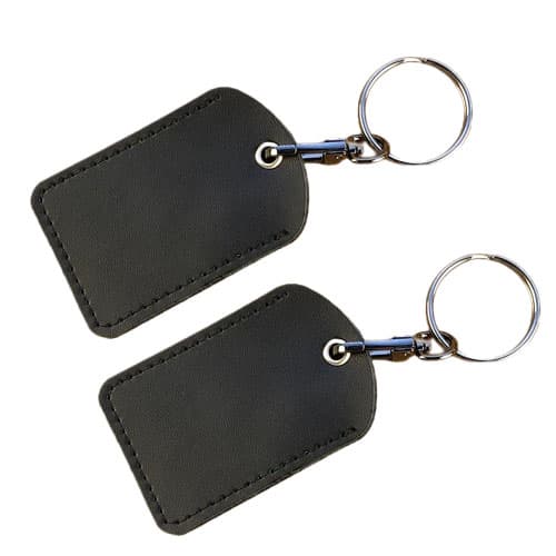 INF Läder Access Card Tag, Nyckelring Svart
