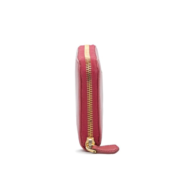 Pre-owned Prada Saffiano Zip Around Long Wallet Pink