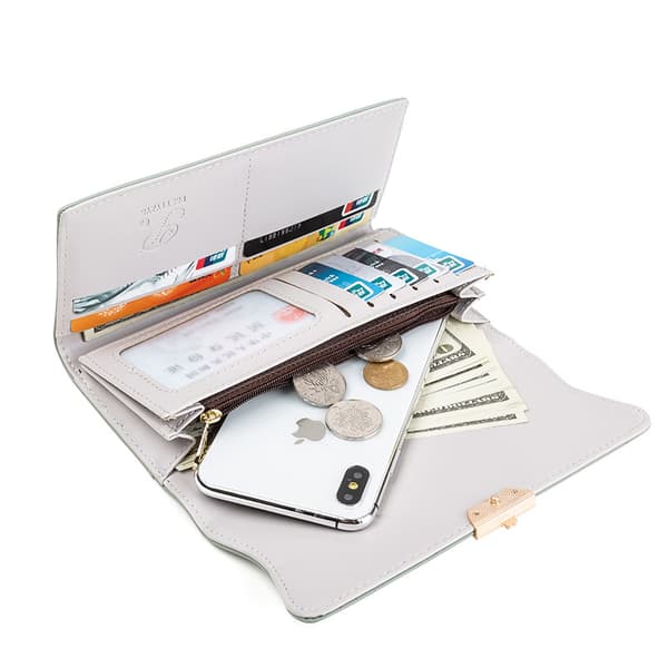 INF Dame lang pung, pung, kortholder clutch Grå