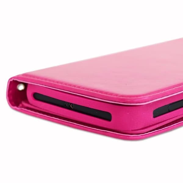 Fodral för Xiaomi Black Shark 4 plånboksformat i ekoläder - dubbel invändig korthållare med flik magnetisk stängning - FUSHIA