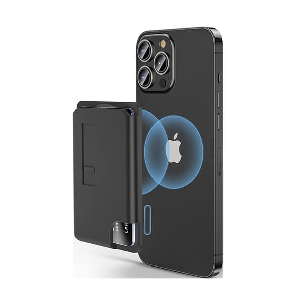 INF Magnetisk kortholder telefonstativ for iPhone15/14/13/12 Sort