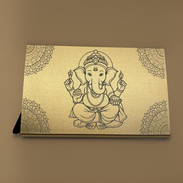 Ganesha Indian Hindu Gold Kreditkortholder - Holdbar kortpung med Anti Skim