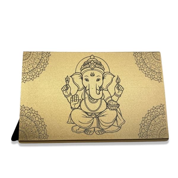 Ganesha indian hindu guld kreditkortshållare - hållbar kortplånbok med anti skim