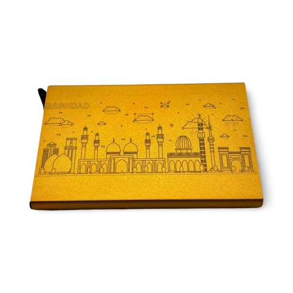 Bagdad Iraq skyline guld kreditkortholder - holdbar kortpung med anti skim