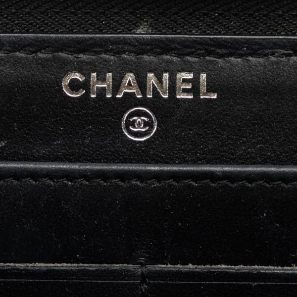 Pre-owned Chanel Tweed Deauville Continental Wallet Gray