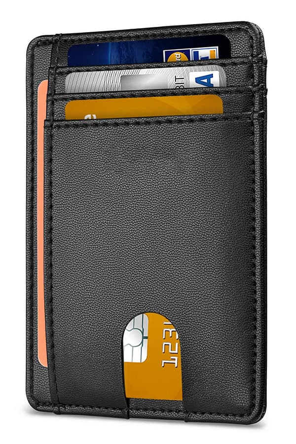 INF Herre RFID tyverisikringskortholder i ægte læder med airtag-huldesign