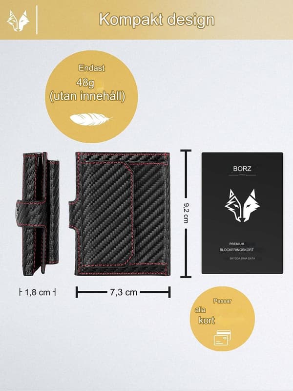 Smart Wallet Läder Svart BORZ
