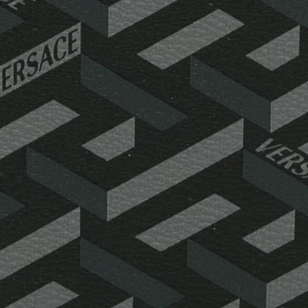 Pre-owned Versace La Greca Small Wallet Black
