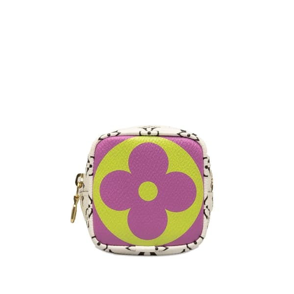 Pre-owned Louis Vuitton Monogram Giant Porte Monet Cube Purple