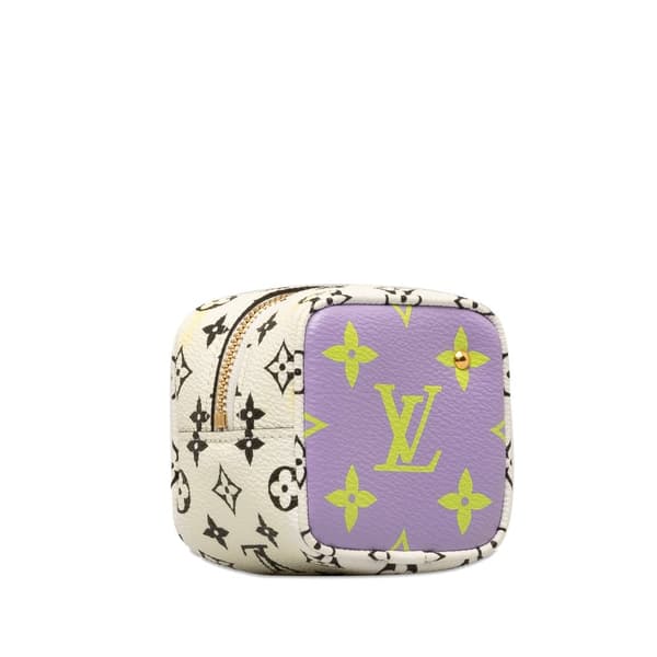 Pre-owned Louis Vuitton Monogram Giant Porte Monet Cube Purple