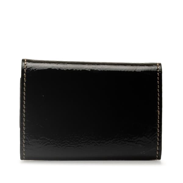 Pre-owned Gucci Britt Leather Key Holder Black