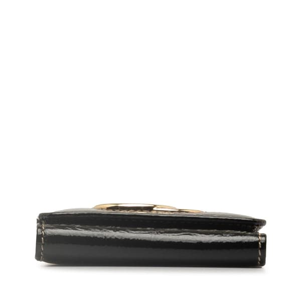 Pre-owned Gucci Britt Leather Key Holder Black