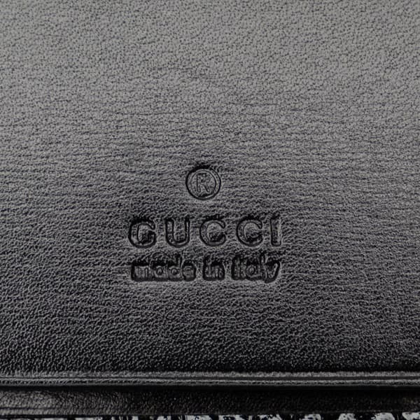 Pre-owned Gucci Britt Leather Key Holder Black