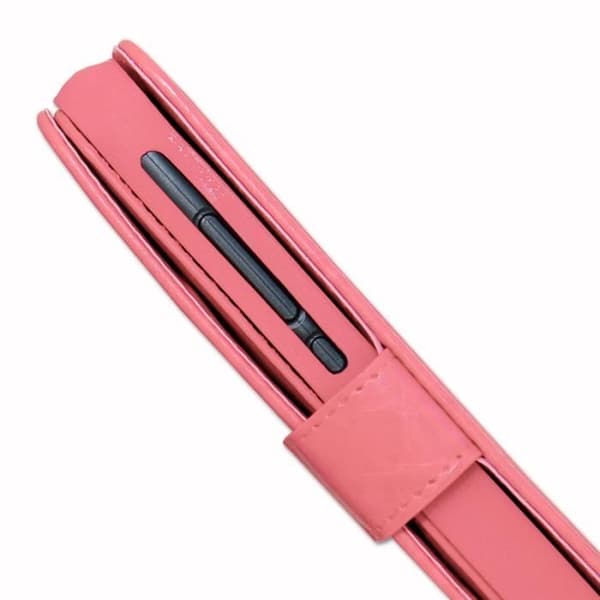 Fodral för LG Risio 4 plånboksformat i ekoläder - dubbel invändig flik korthållare magnetisk stängning - ROSA