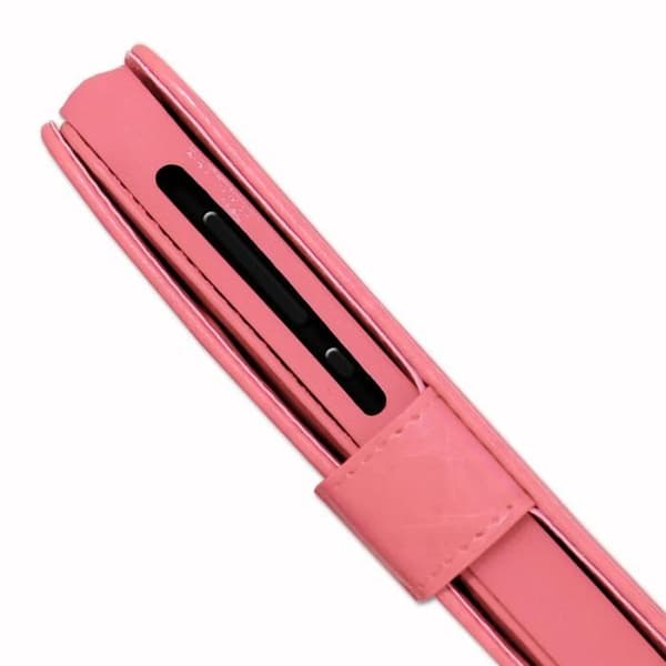 PH26® Folio fodral för Apple Iphone 8 Plus plånboksformat i rosa eko-läder med dubbel invändig korthållarflik,