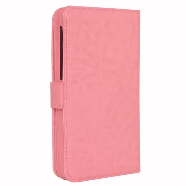 Foliofodral för BQ-Mobile BQ-6022G Aura eko-läder plånbok format - dubbel invändig flik korthållare - ROSA
