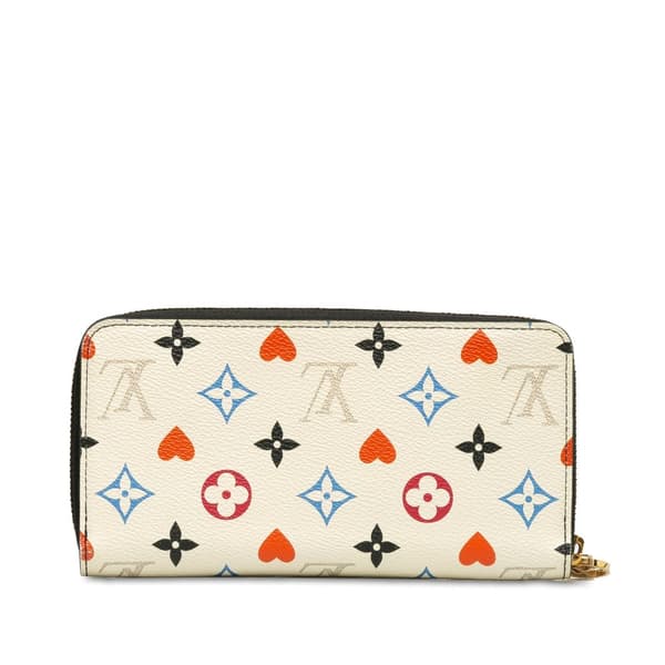 Pre-owned Louis Vuitton Monogram Game On Zippy Wallet White