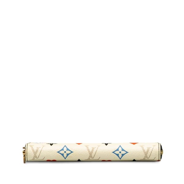 Pre-owned Louis Vuitton Monogram Game On Zippy Wallet White