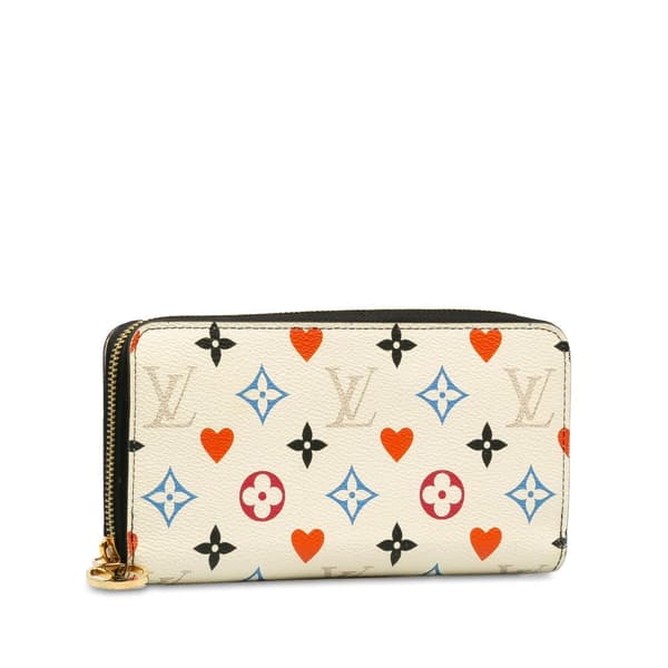 Pre-owned Louis Vuitton Monogram Game On Zippy Wallet White