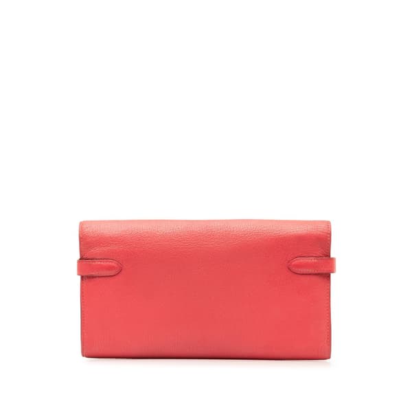 Pre-owned Hermès Chevre Classic Kelly Wallet Pink