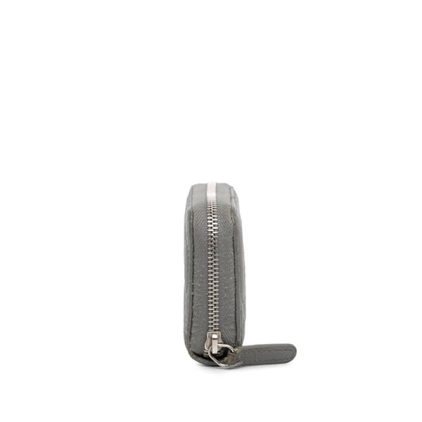 Pre-owned Chanel CC Caviar Zip Coin Pouch Gray