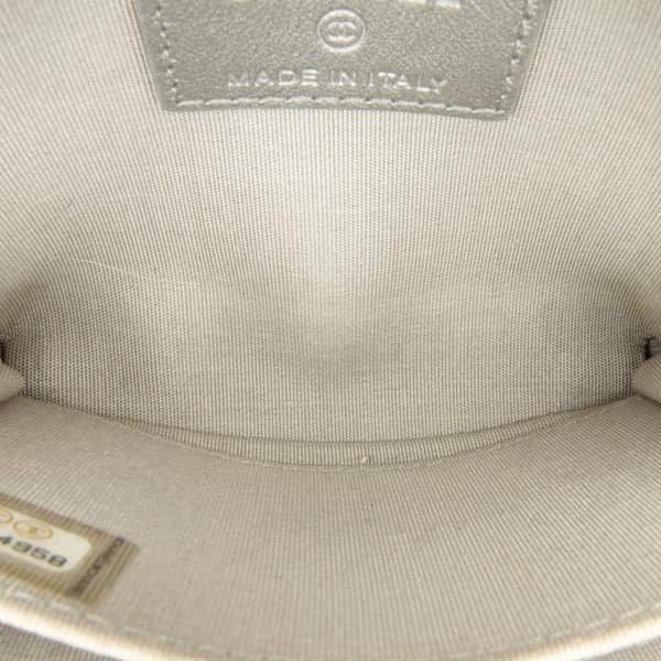 Pre-owned Chanel CC Caviar Zip Coin Pouch Gray