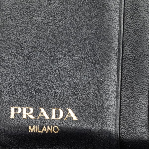 Pre-owned Prada Vitello Move Small Wallet Black