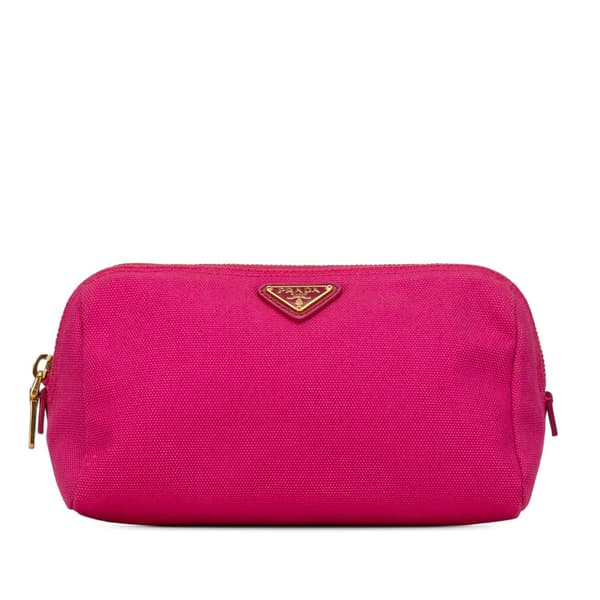 Pre-owned Prada Canvas Pouch Pink